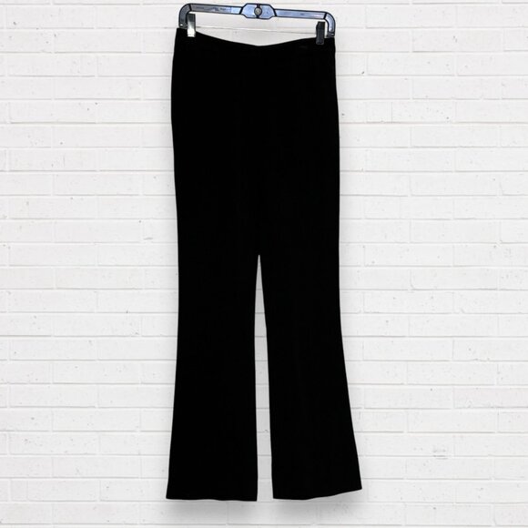 GIVENCHY Paris Womens Black Flat Front Viscose Straight Leg Trouser Pants 36 - Picture 1 of 6